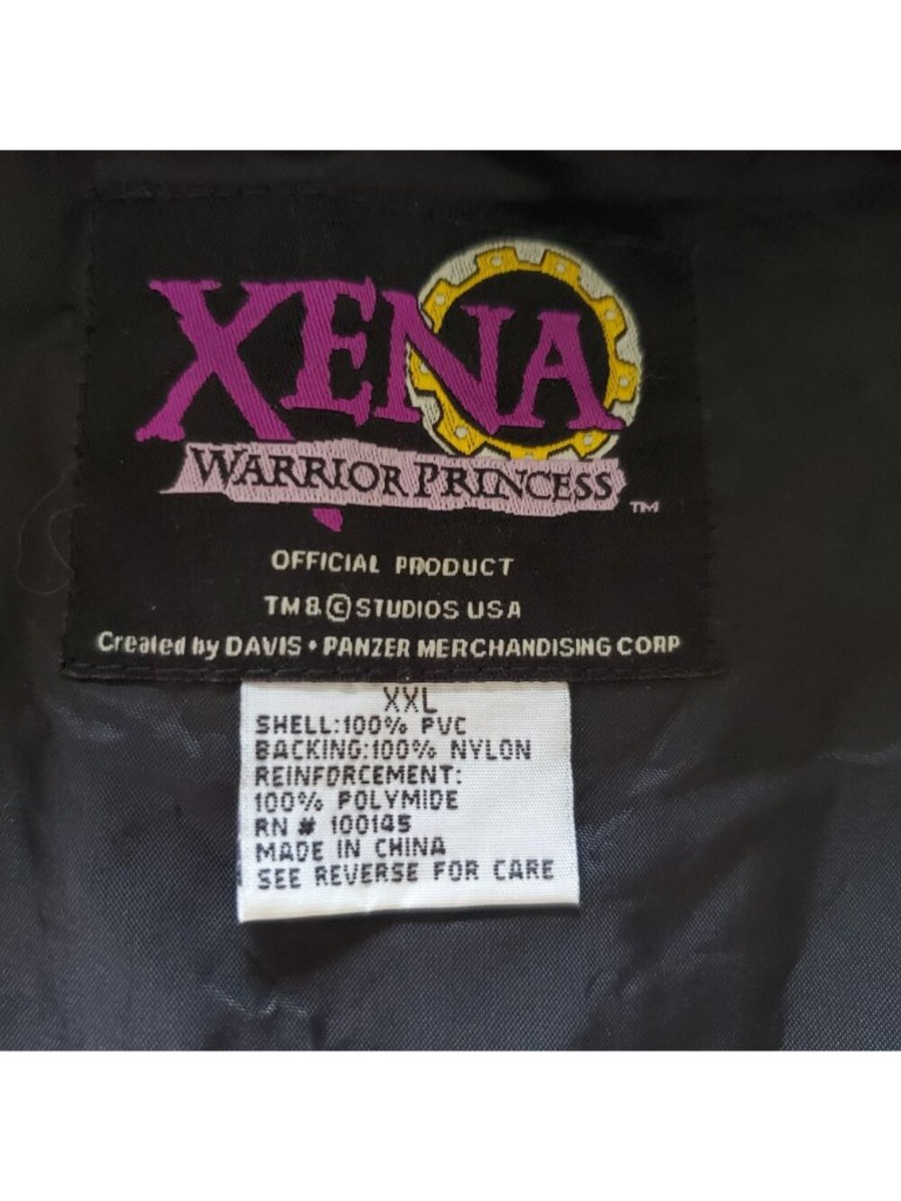 Xena Warrior Princess Pullover Windbreaker Black Purple XXL Parka Rain Coat 90s - Picture 2 of 14